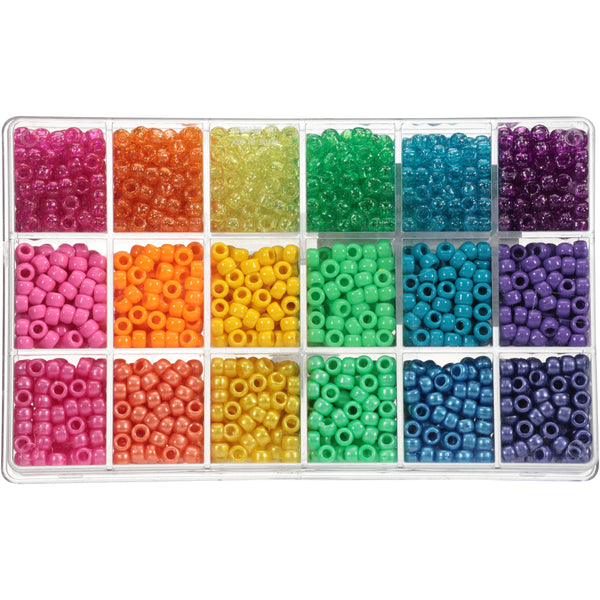 The Beadery Craft Products Assorted Pony Beads 2300 ct Box - ForceTip