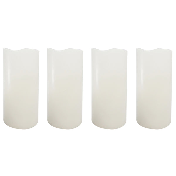 Flameless LED Pillar Candles 4-Pack, Vanilla Scented